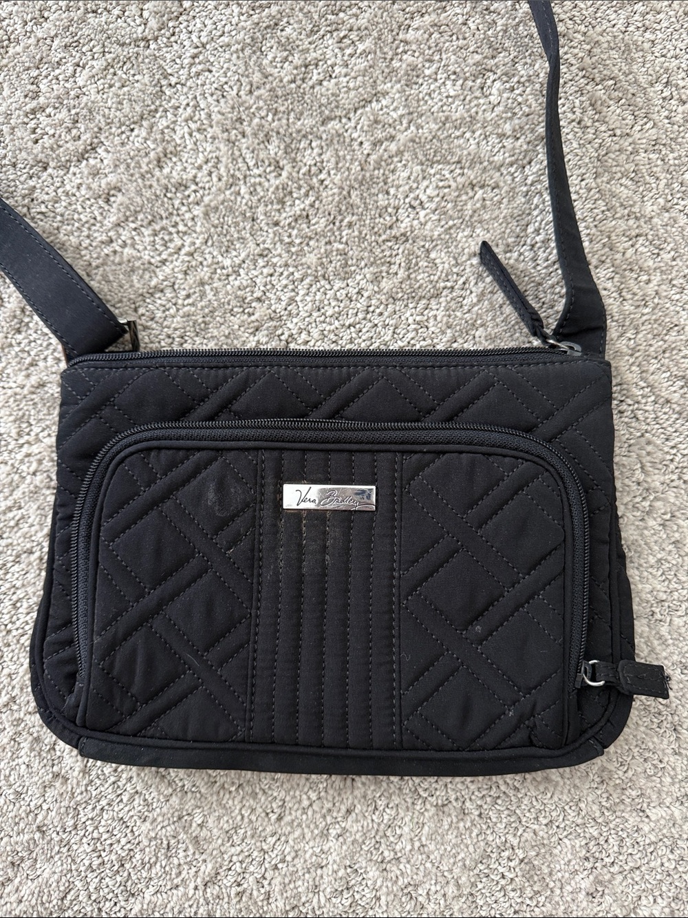 Vera Bradley Black Quilted Crossbody Purse